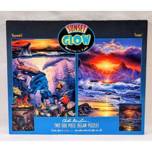 🔥Christian Riese Lassen Sunset Glow Two 500 Piece Puzzles Marine Life And Ocean